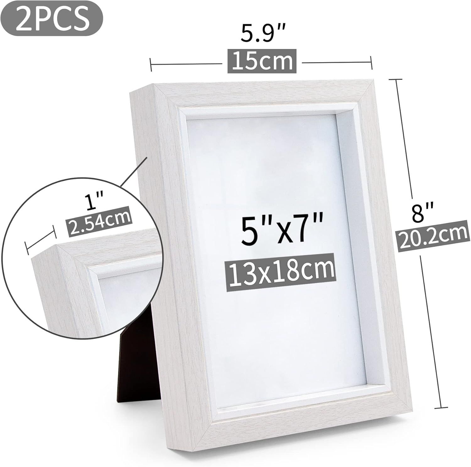 Biała ramka na zdjęcia 7 x 5 drewniane ramki na zdjęcia