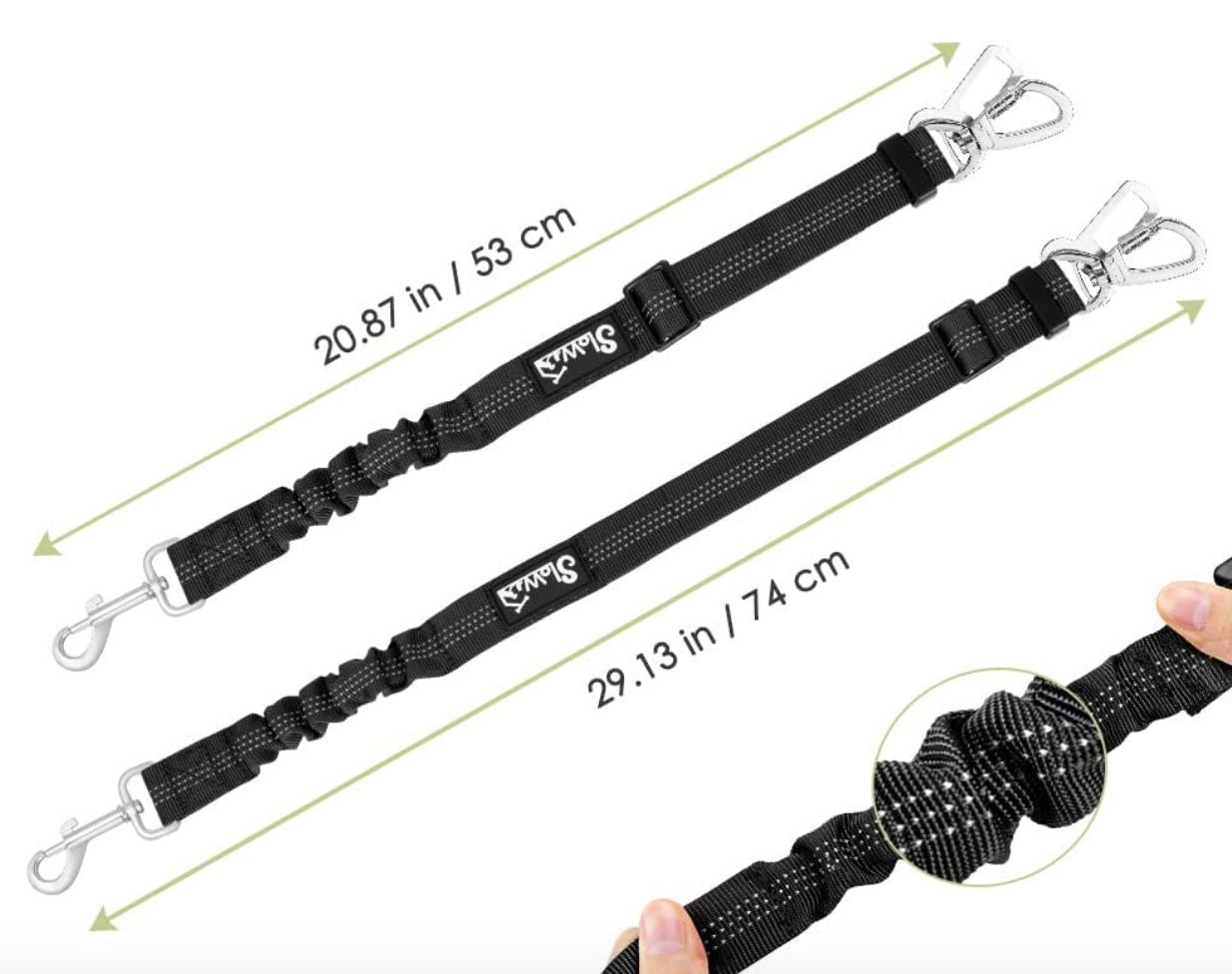 2 in 1 Regulowany pas bezpieczeństwa dla psów