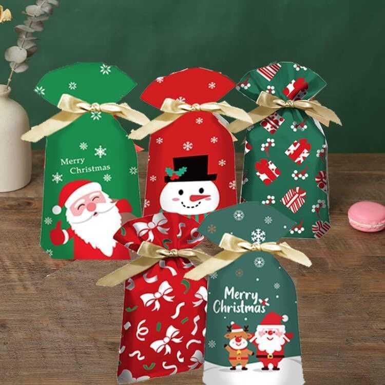 50 szt. Świąteczne torby na słodycze Świąteczne sznurek na prezent