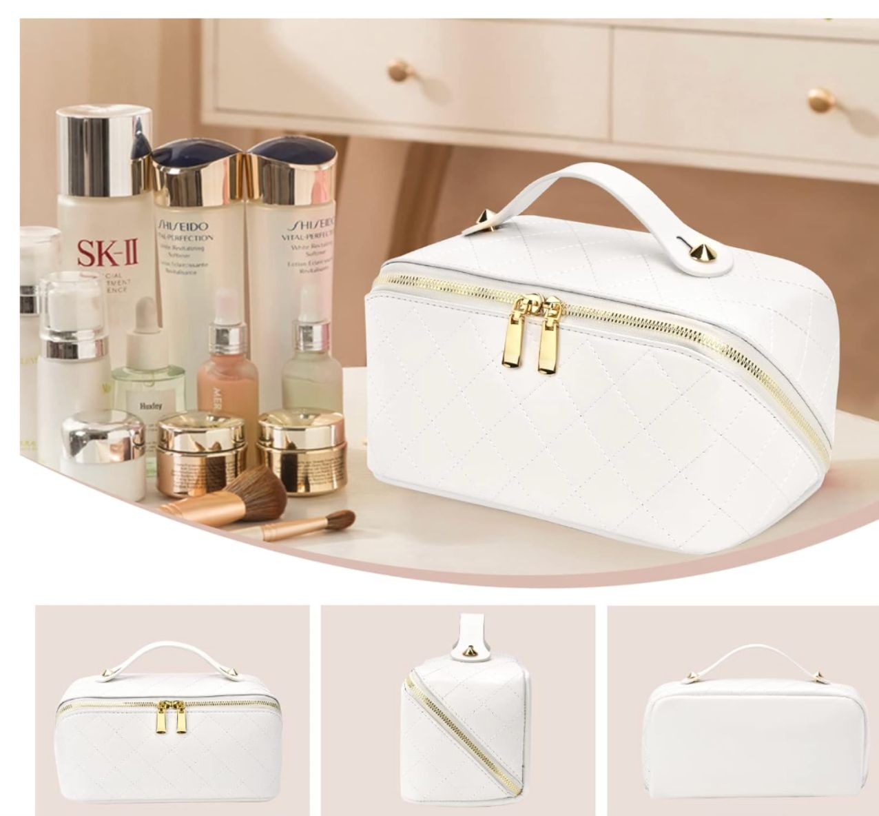 VOBUKE damska kosmetyczka wodoodporna skóra PU