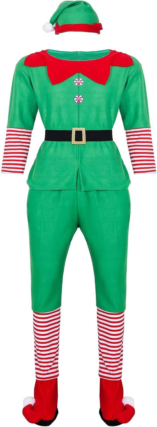 Kostium Świąteczny Elf – Komplet dla Kobiet, Mężczyzn i Dzieci | Strój Elf na Boże Narodzenie
