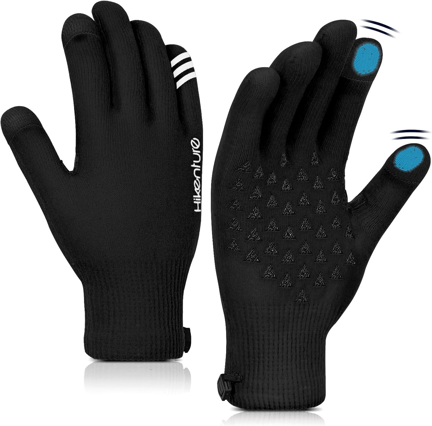 HIKENTURE Dziergane rękawiczki rowerowe, zimowe, wodoszczelne