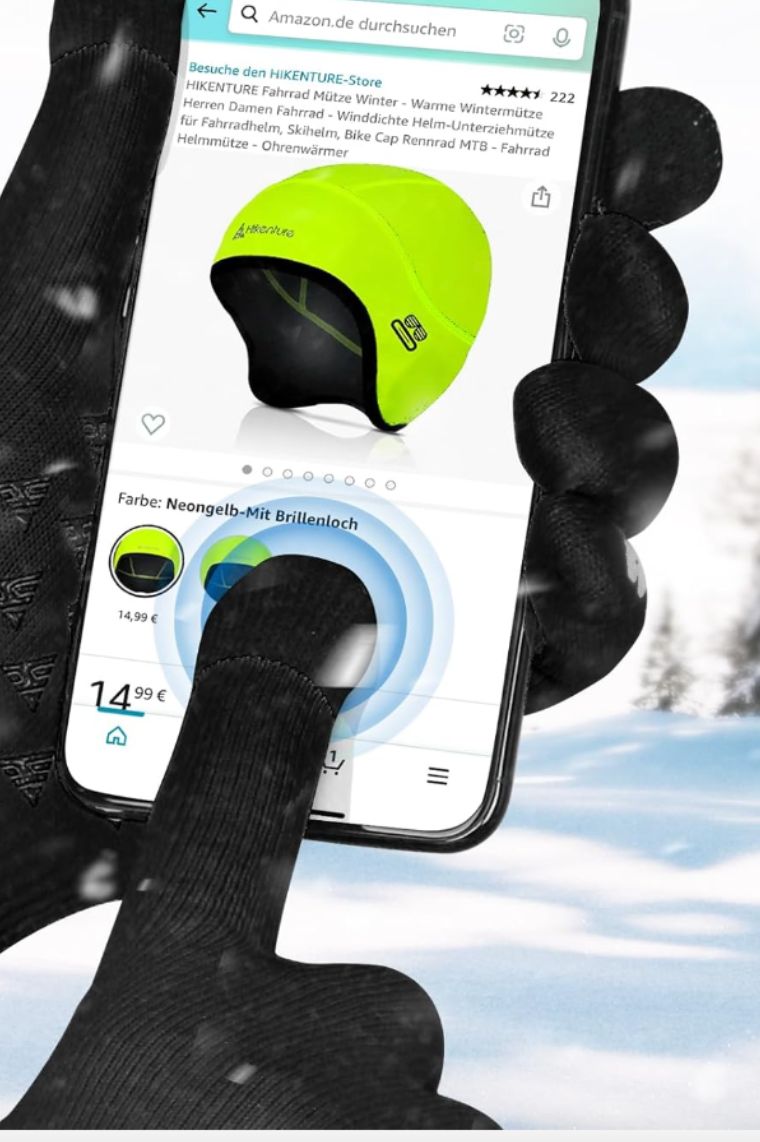 HIKENTURE Dziergane rękawiczki rowerowe, zimowe, wodoszczelne