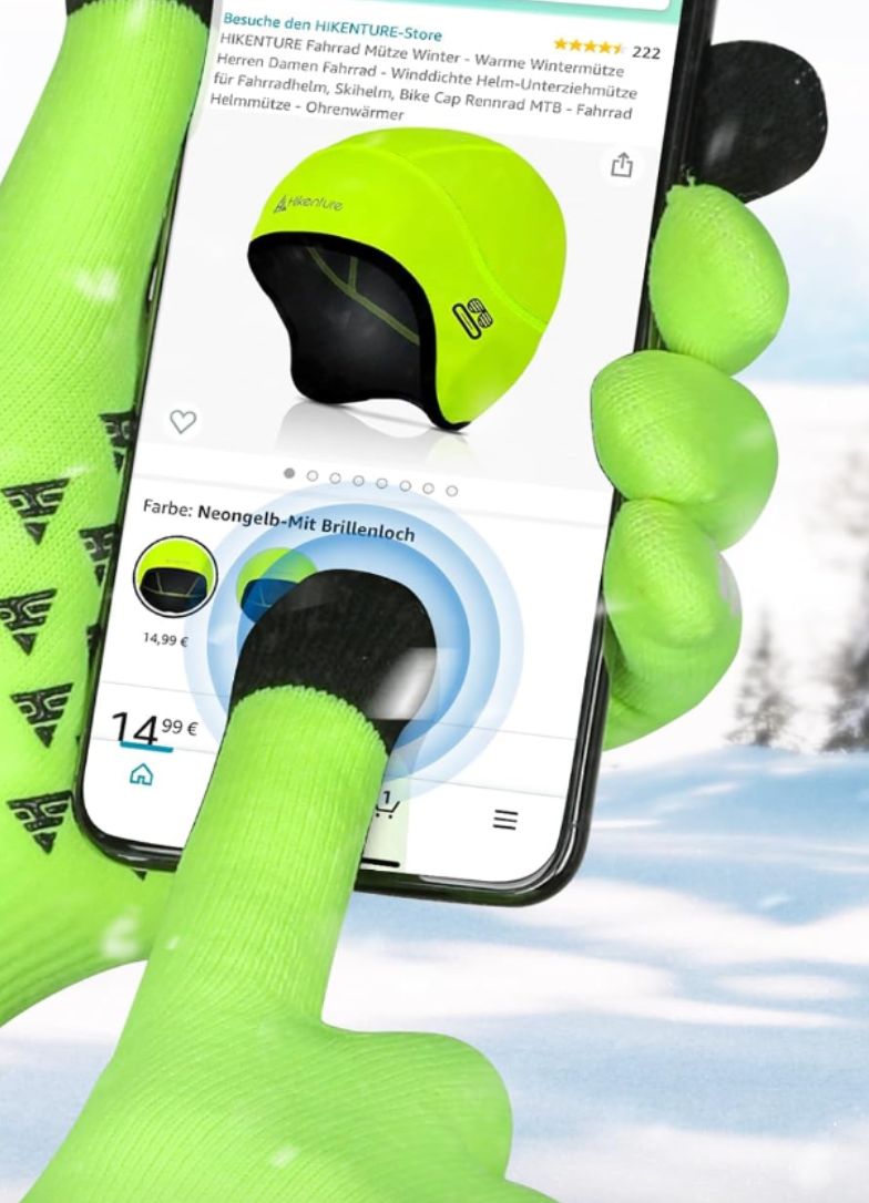 HIKENTURE Dziergane rękawiczki rowerowe, zimowe, wodoszczelne