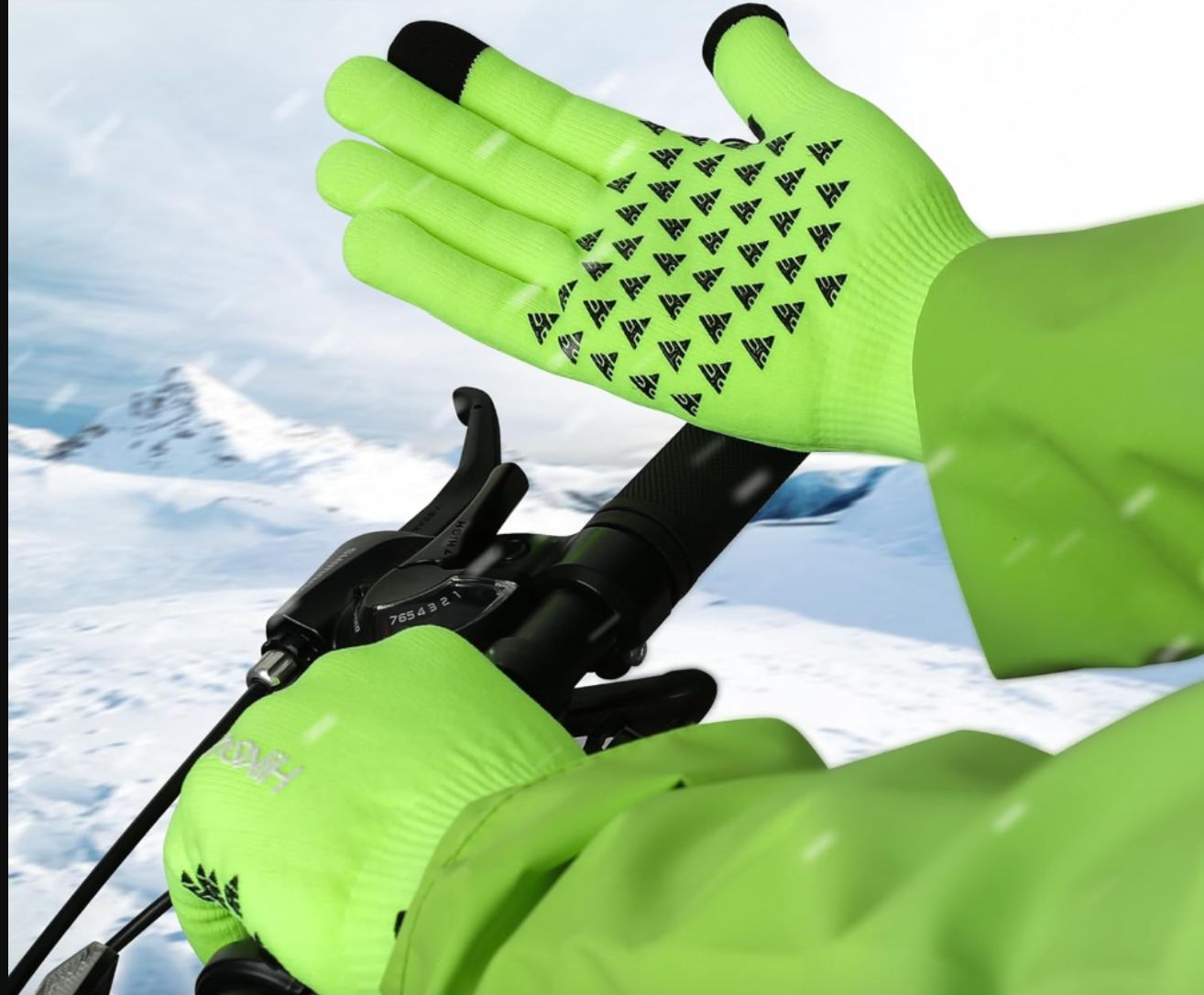 HIKENTURE Dziergane rękawiczki rowerowe, zimowe, wodoszczelne