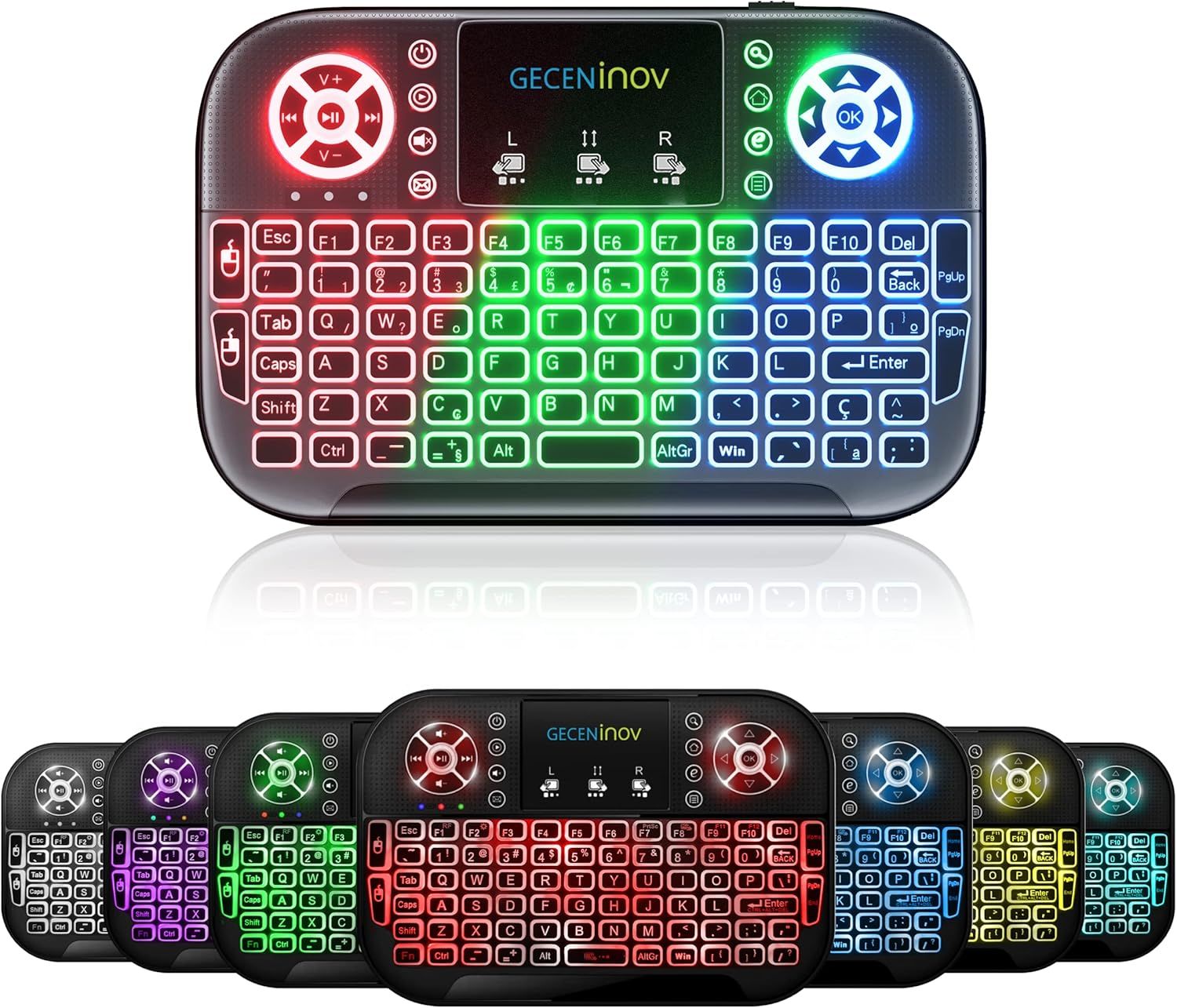 GECENinov Bezprzewodowa klawiatura z touchpadem i kompatybilna z 2,4 GHz