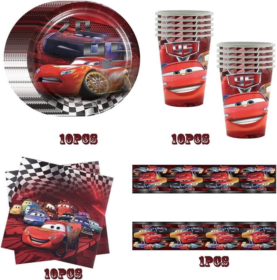 HGSHUO Naczynia samochodowe na imprezę urodziny zastawa stołowa