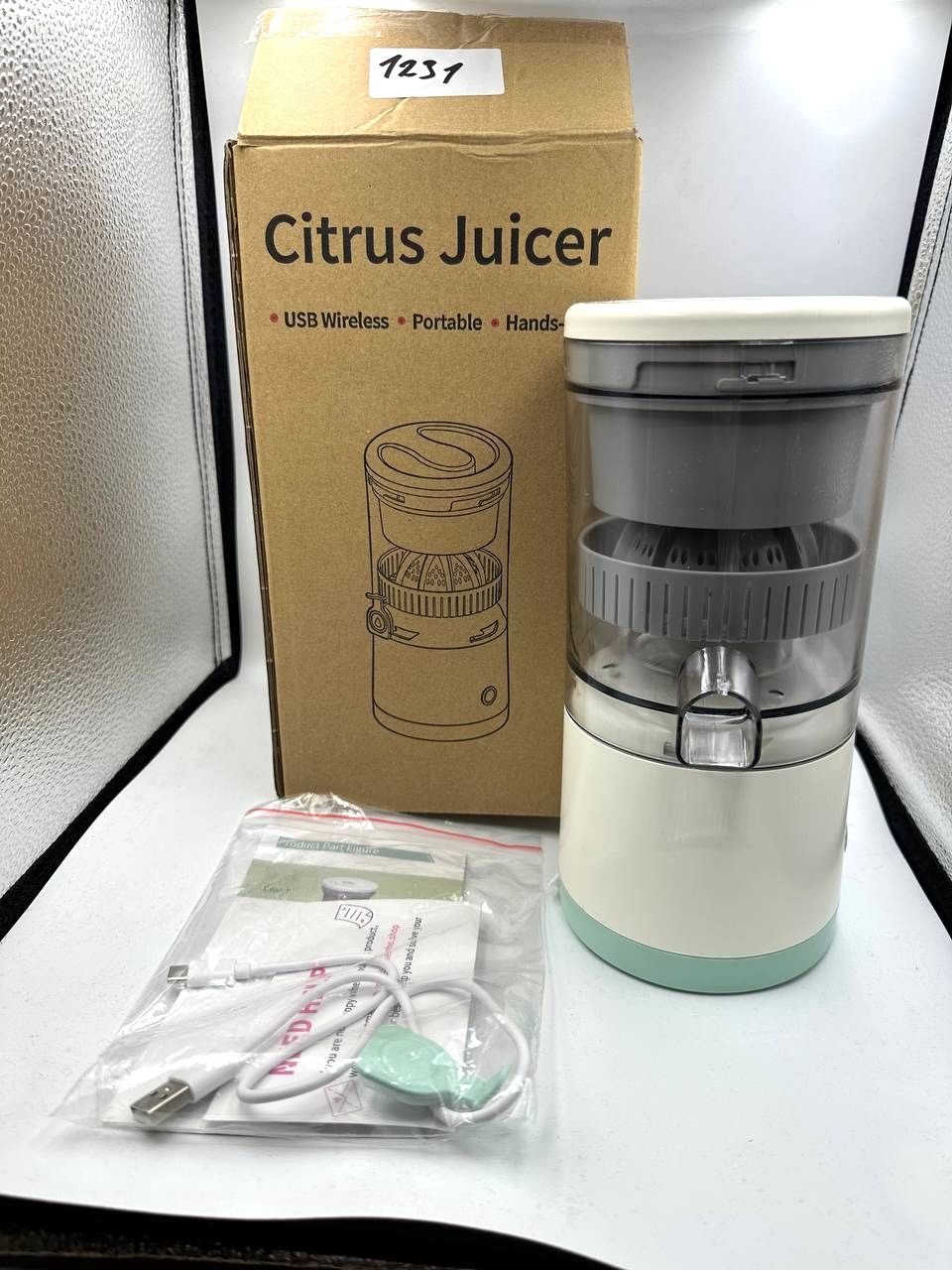 DUSENHO Elektryczna wyciskarka do cytrusów, przenośna, ładowanie przez USB