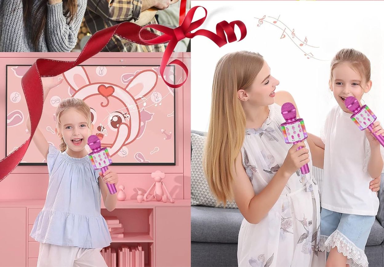 Bezprzewodowy Mikrofon Do Karaoke Bluetooth Ze światłami LED