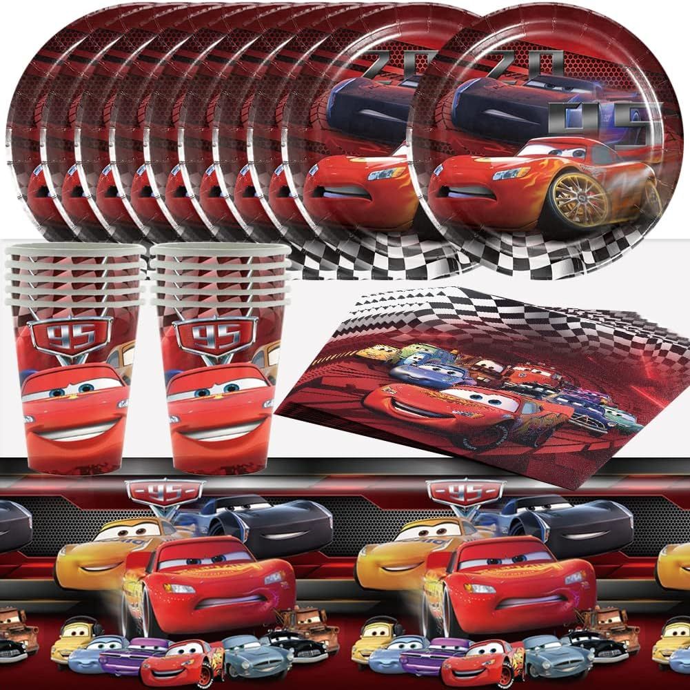 HGSHUO Naczynia samochodowe na imprezę urodziny zastawa stołowa