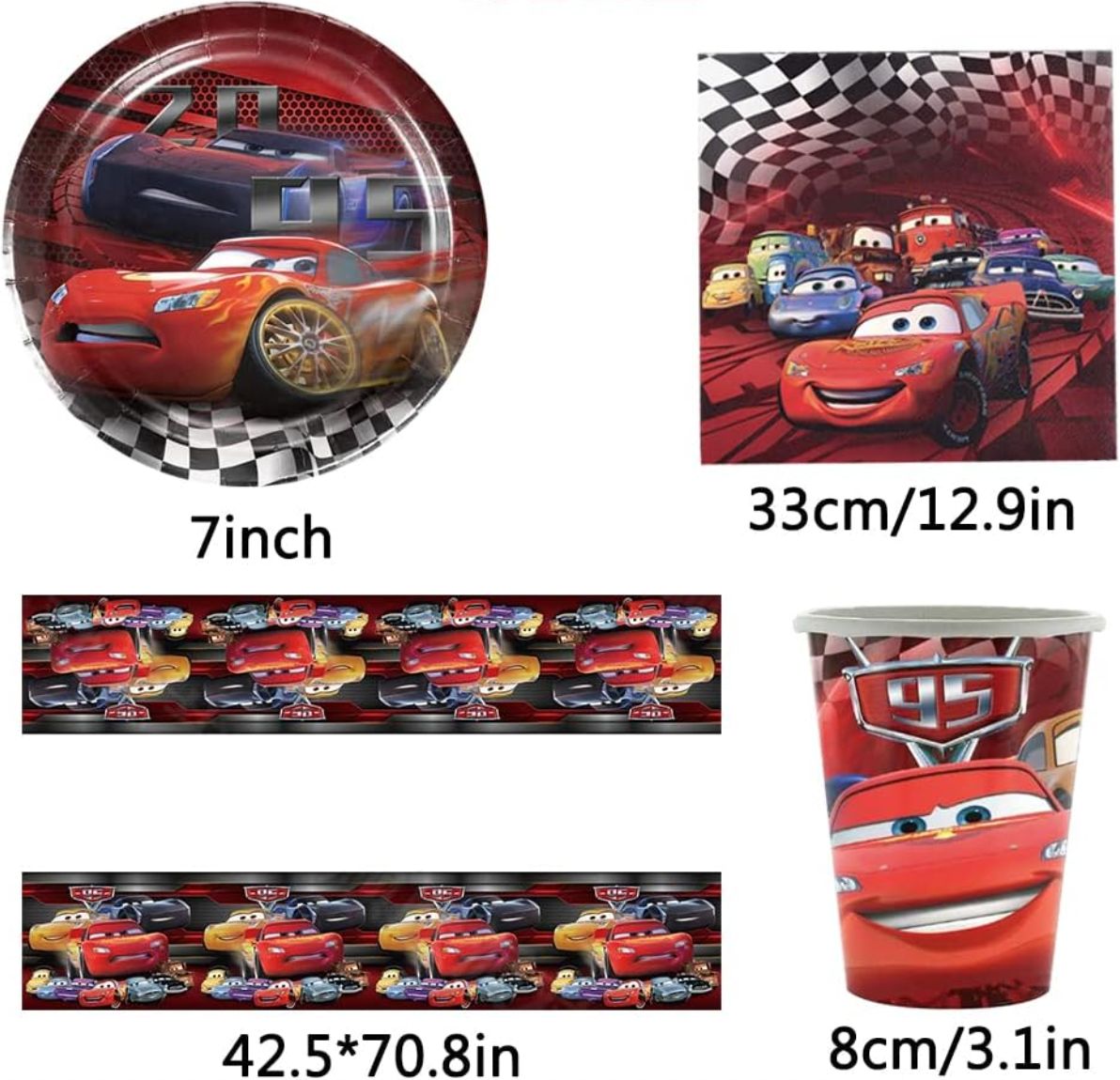 HGSHUO Naczynia samochodowe na imprezę urodziny zastawa stołowa