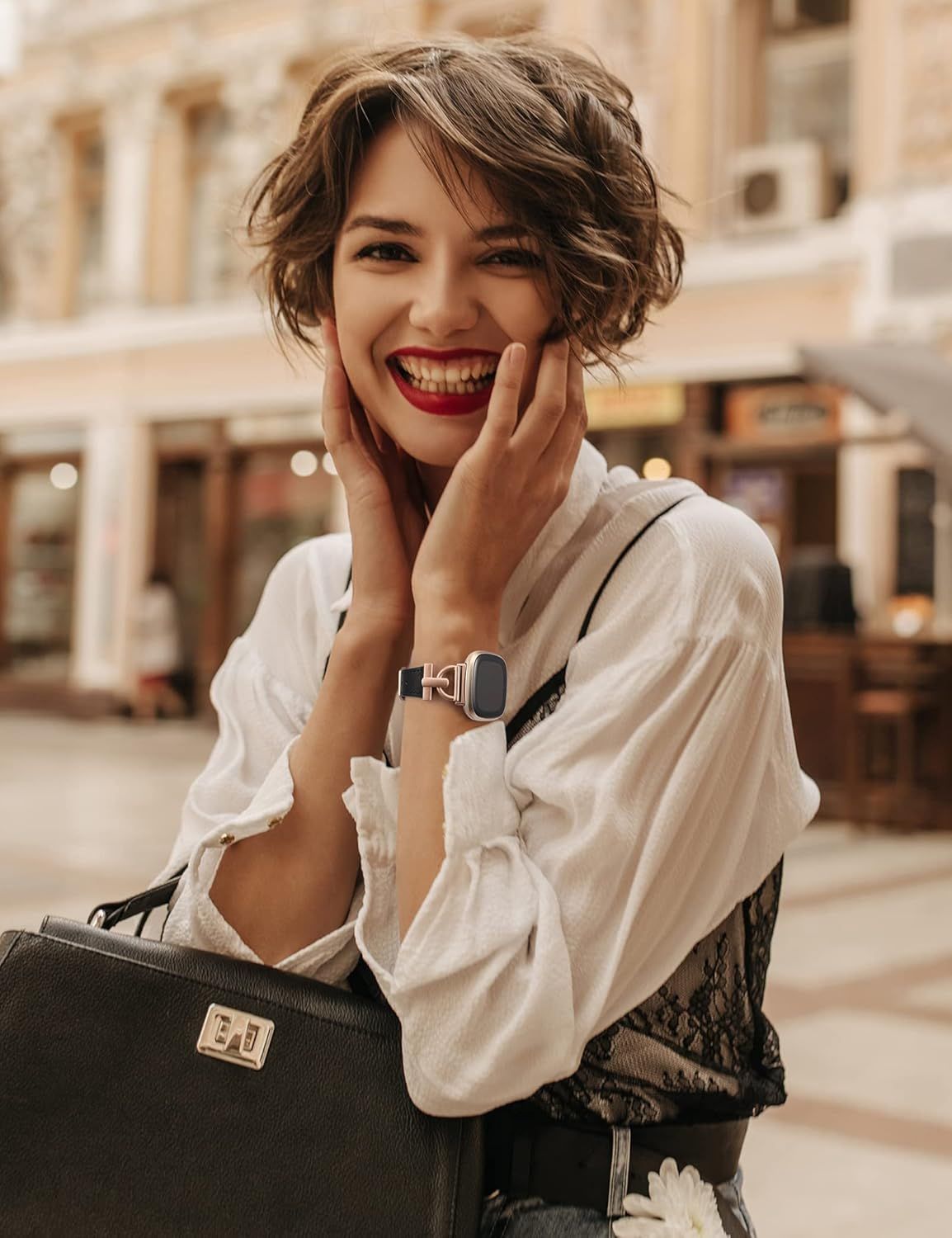 Elastyczny pasek kompatybilny z Fitbit Versa 3/Fitbit Sense dla kobiet