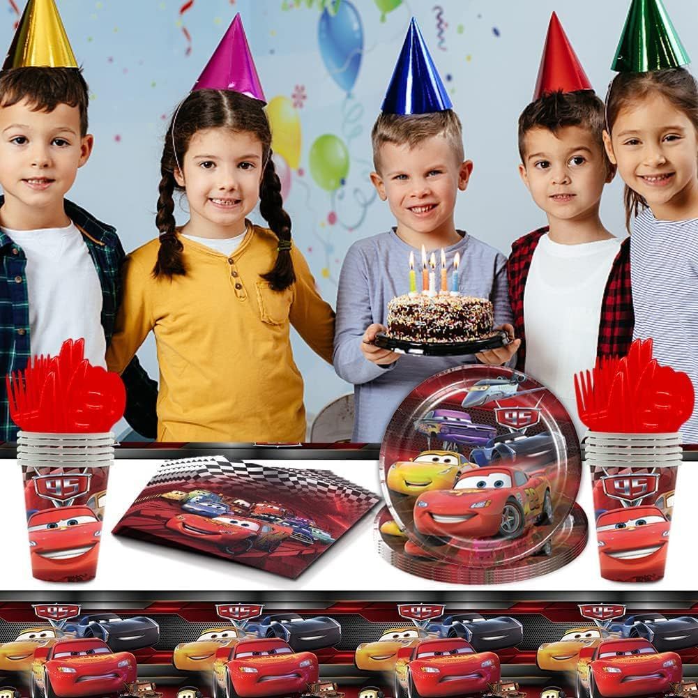 HGSHUO Naczynia samochodowe na imprezę urodziny zastawa stołowa