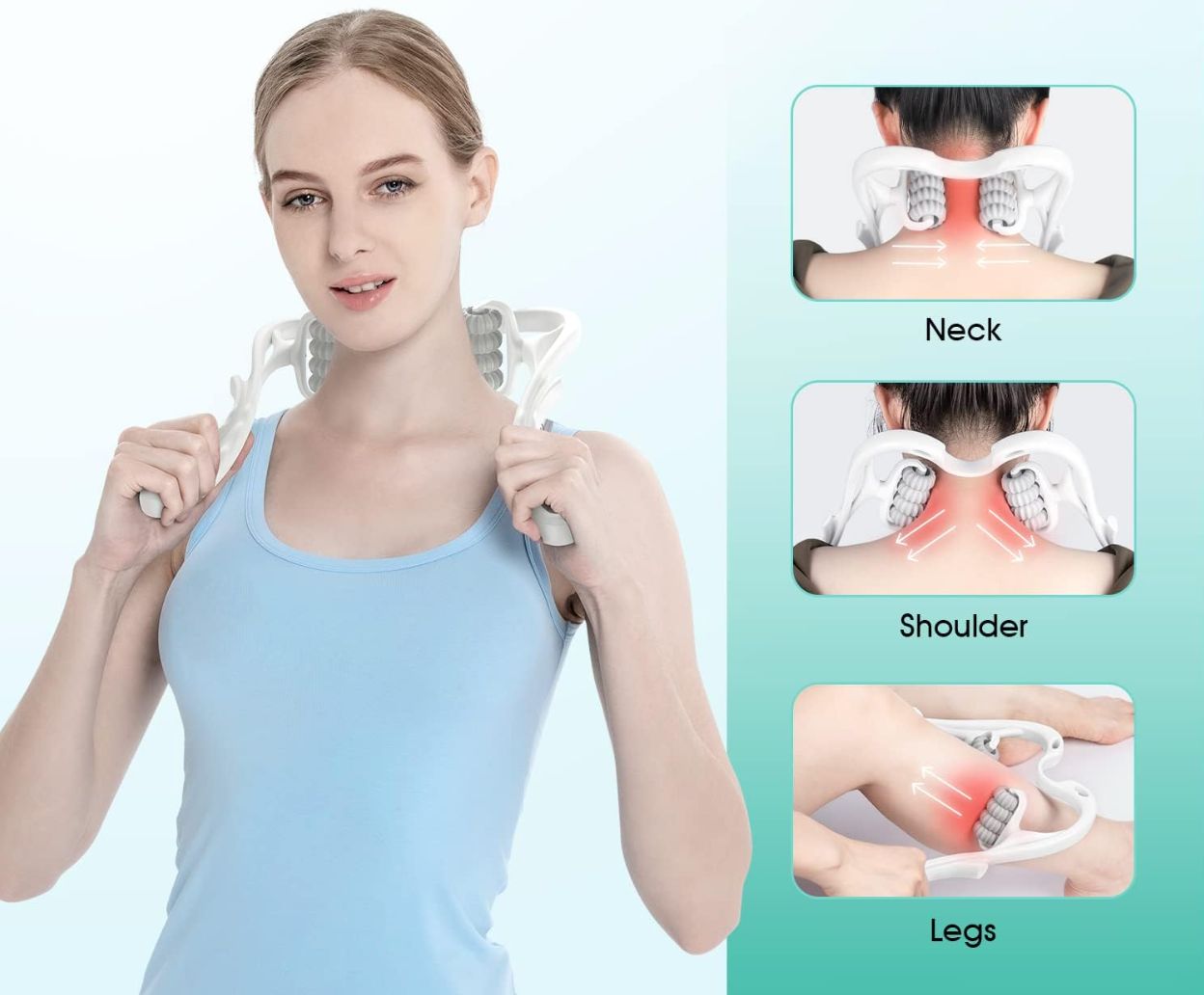 Masażer do szyi w formie wałka (Biały)