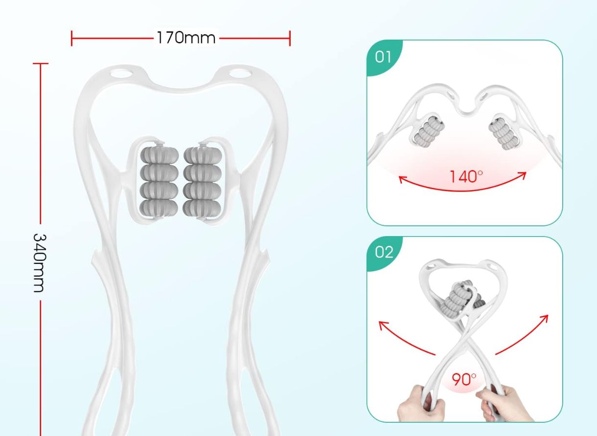 Masażer do szyi w formie wałka (Biały)