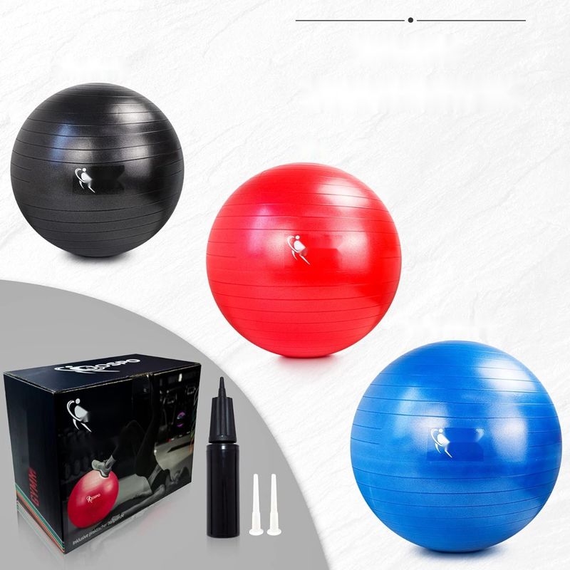 Jospo Piłka gimnastyczna z pompką, 55/65/75/85 cm, do 350 kg.