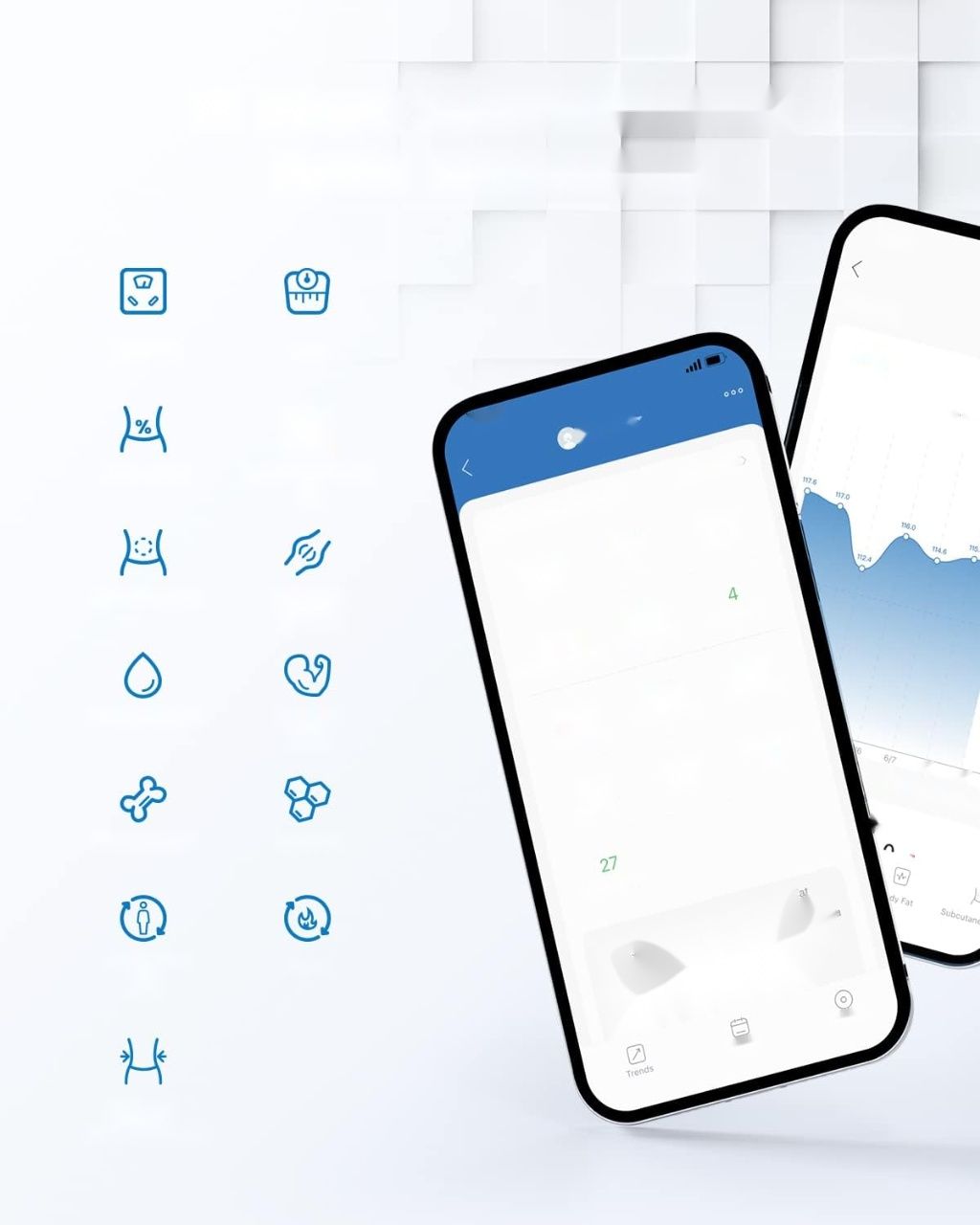 Waga RENPHO Bluetooth mierzy tłuszcz, BMI, masę mięśniową.