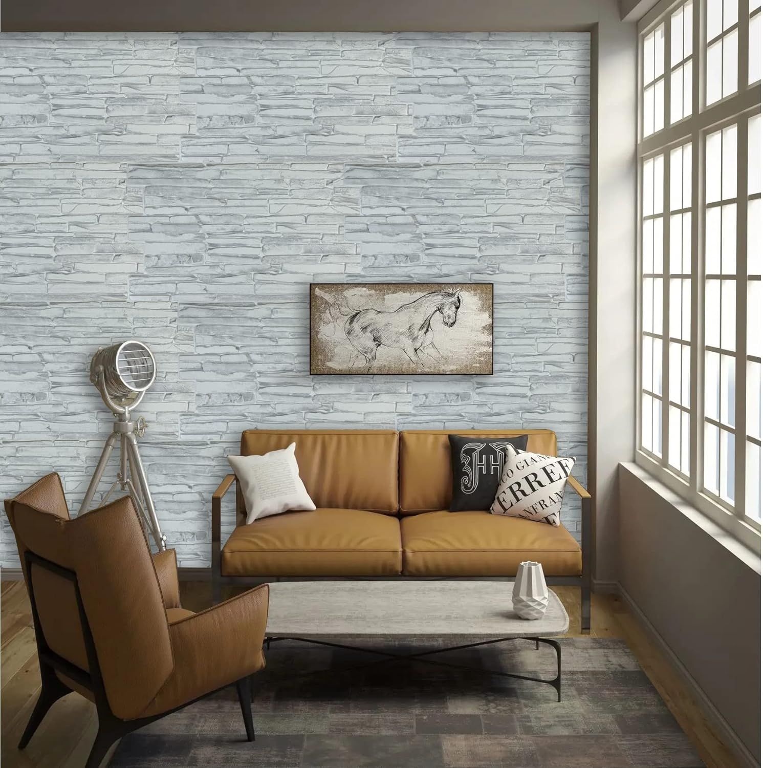 Panele ścienne z PCW, 3D, dekoracyjny, szary kwarcyt (10 sztuk / 4,9 m²)