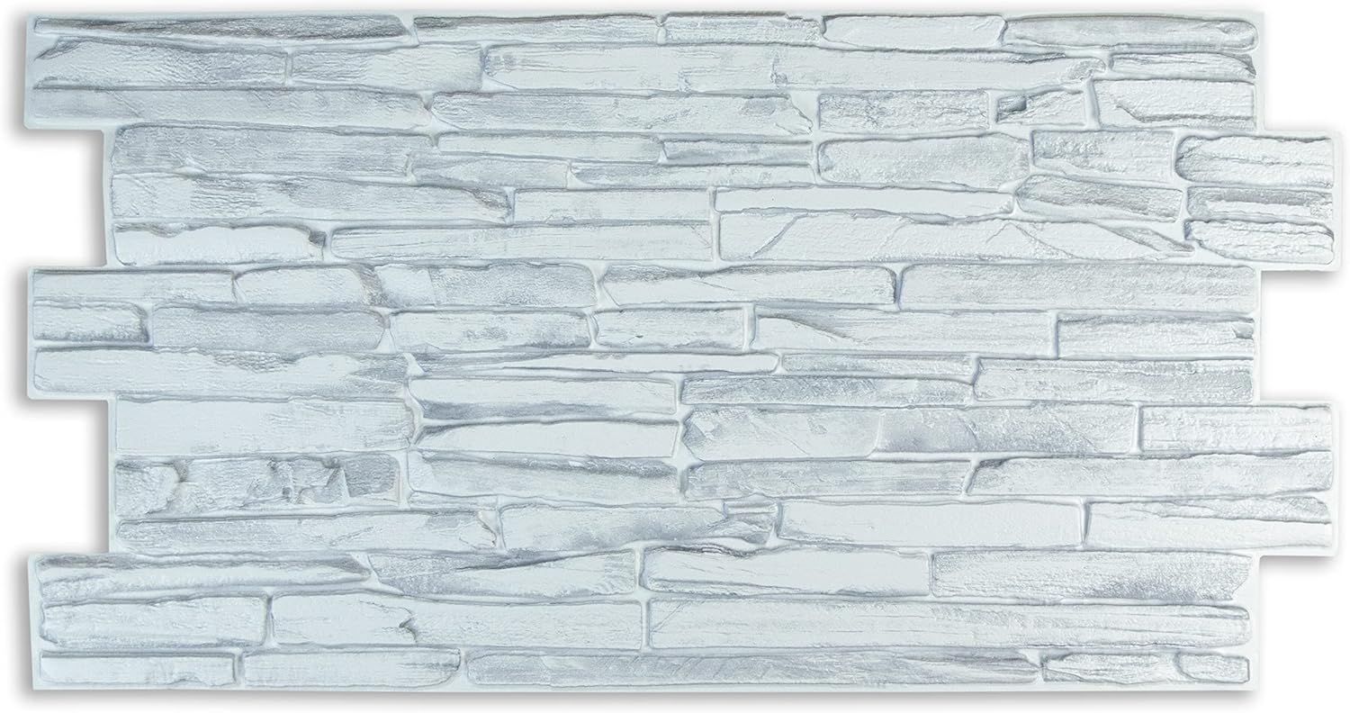 Panele ścienne z PCW, 3D, dekoracyjny, szary kwarcyt (10 sztuk / 4,9 m²)