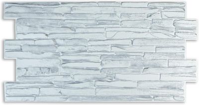 Panele ścienne z PCW, 3D, dekoracyjny, szary kwarcyt (10 sztuk / 4,9 m²)