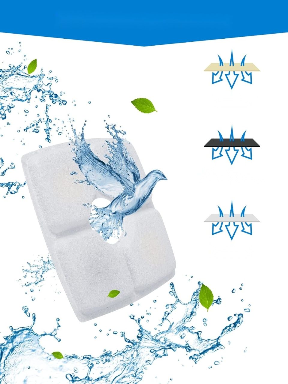 BONBELONG Filtr do fontanny dla kotów, filtr do fontanny do picia, dla kotów, psów, 8 sztuk