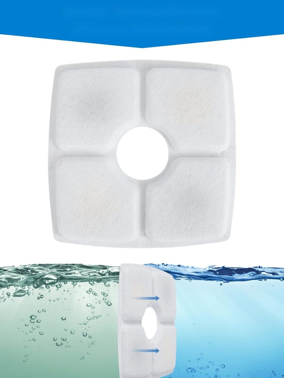 BONBELONG Filtr do fontanny dla kotów, filtr do fontanny do picia, dla kotów, psów, 8 sztuk