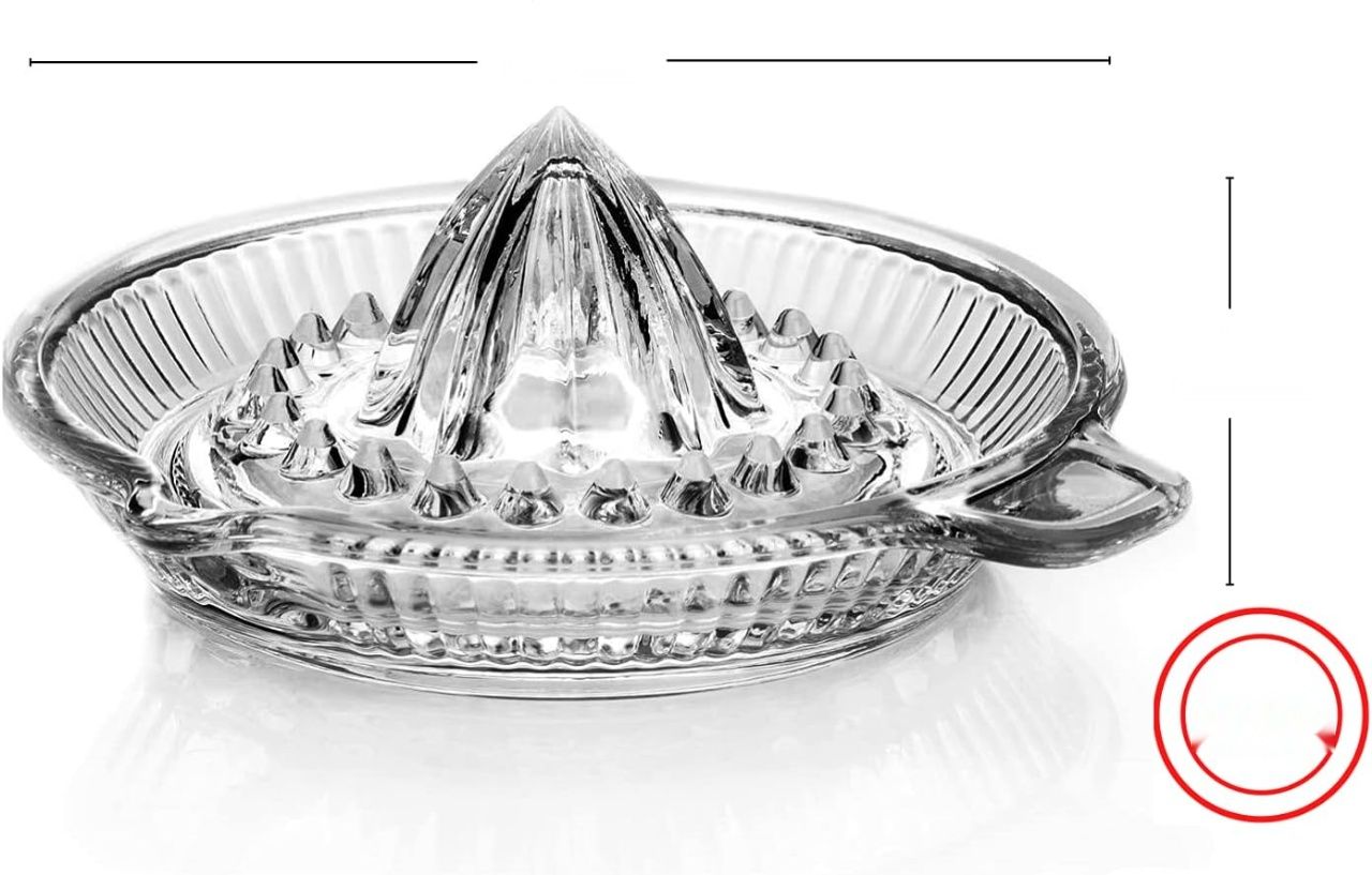 Wyciskarka do cytryn DESTALYA, szklana, ręczna, z uchwytem.