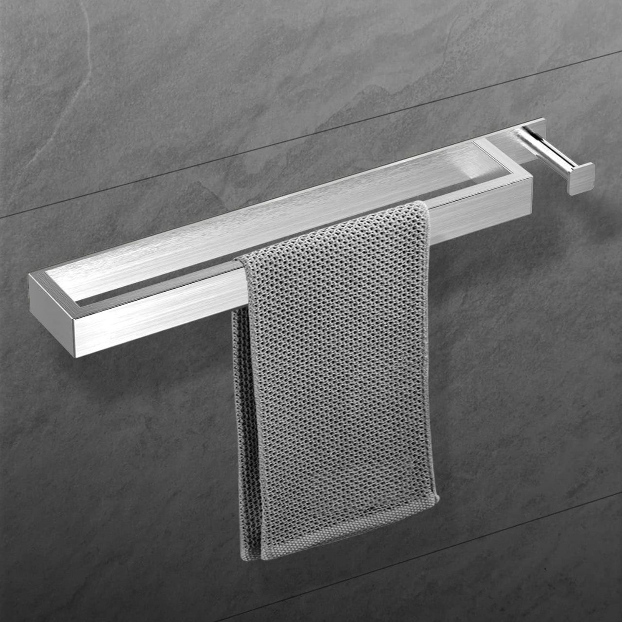 Stalowy ręcznik HMOREY 304, samoprzylepny, bez wiercenia, montaż ścienny.