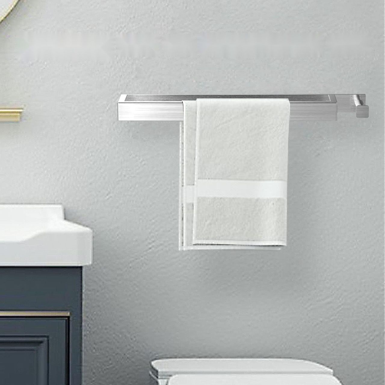 Stalowy ręcznik HMOREY 304, samoprzylepny, bez wiercenia, montaż ścienny.