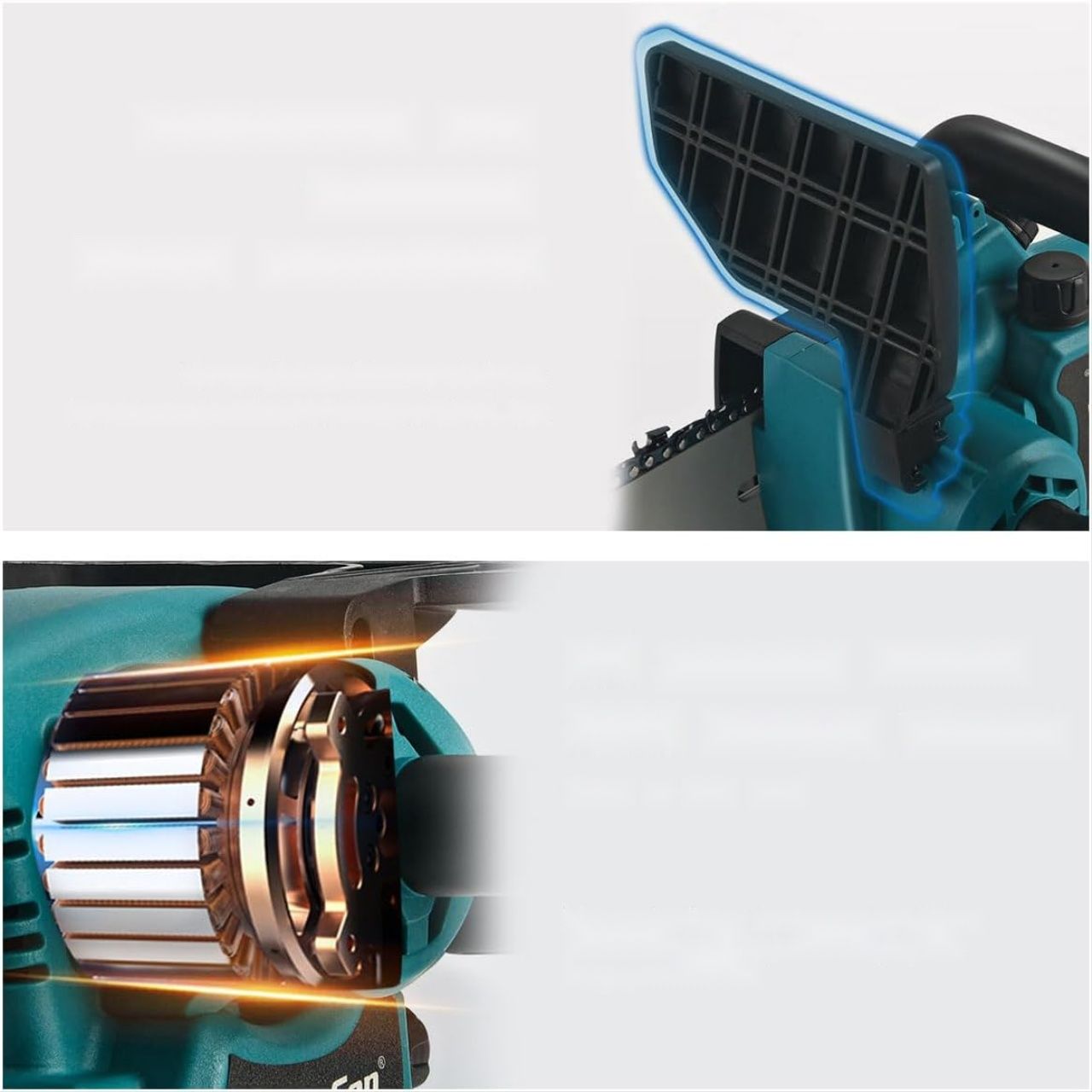 Uszkodzona Mini bezszczotkowa piła łańcuchowa 8 cali