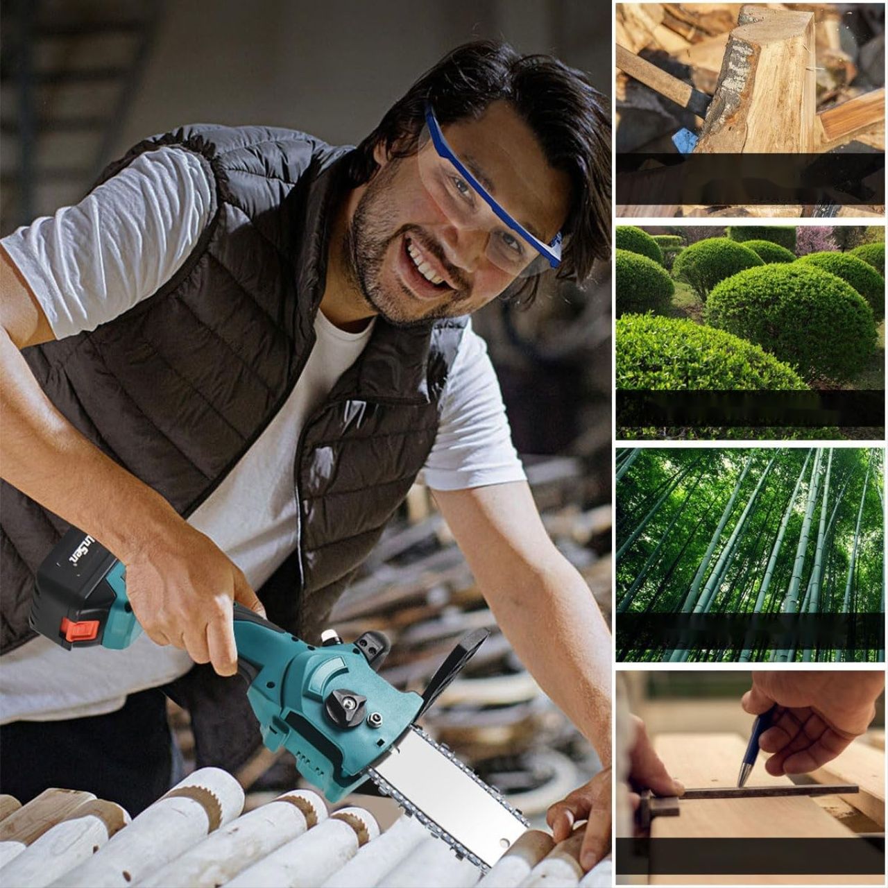 Uszkodzona Mini bezszczotkowa piła łańcuchowa 8 cali