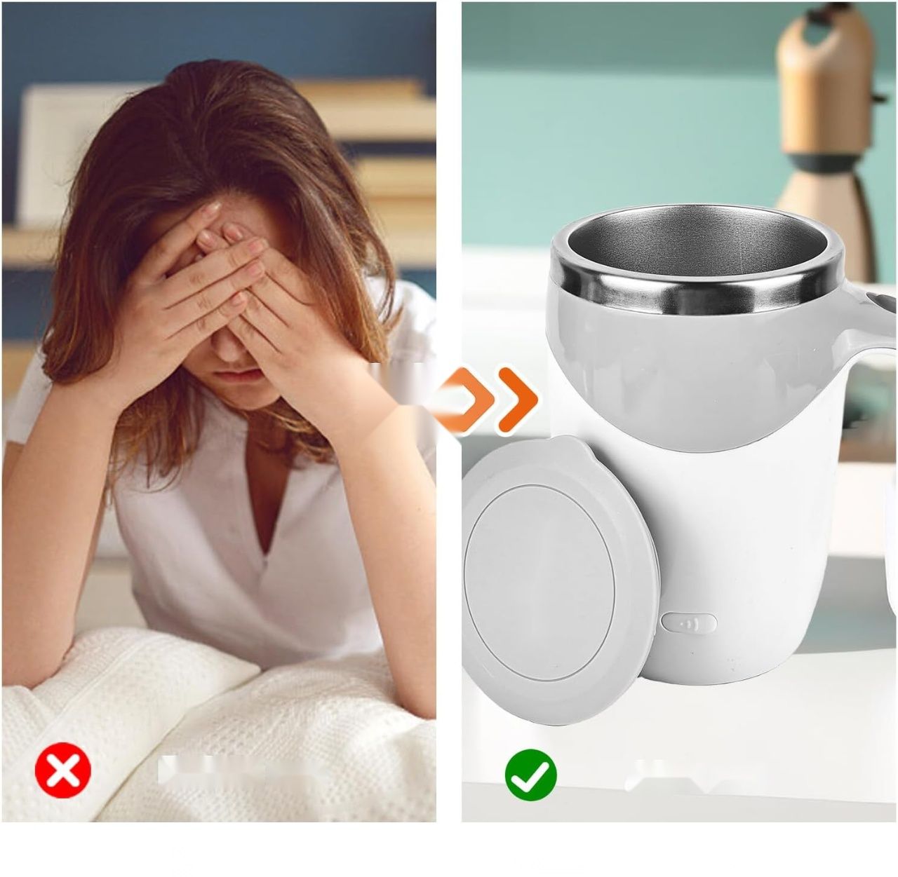 Delamiya Samomieszący Kubek 380 ml, USB Ładowalny, Elektryczny.