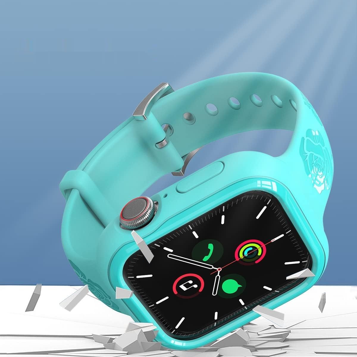 Pasek do Apple Watch 40/41 mm,  kwiatowy, z etui TPU.