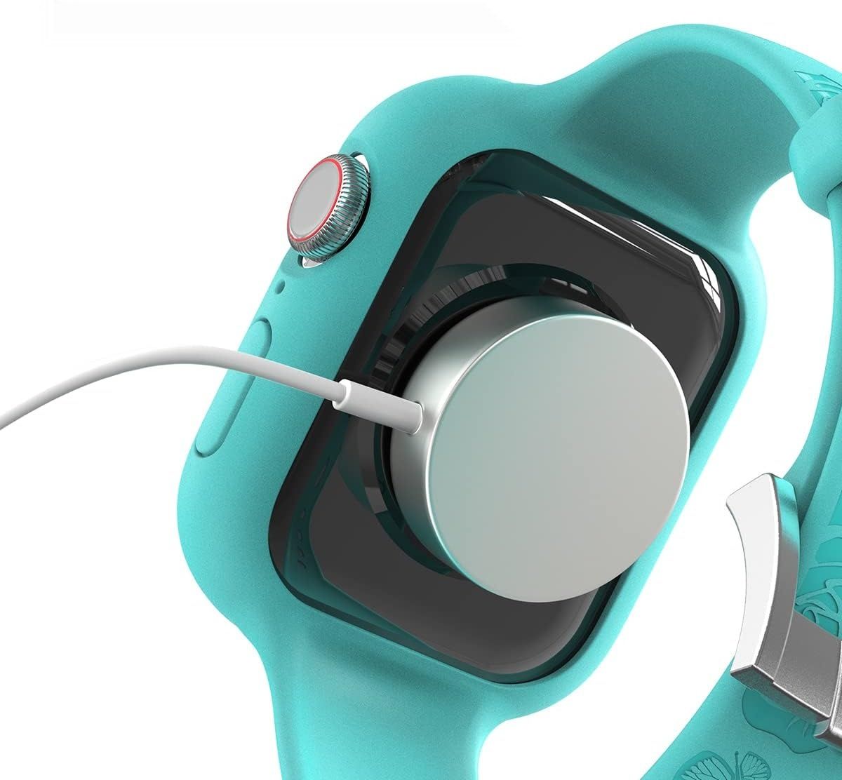 Pasek do Apple Watch 40/41 mm,  kwiatowy, z etui TPU.