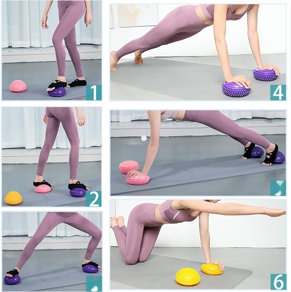 Zestaw 2 jeżyków do terapii równoważnej, półkula fitness, 8 cm.