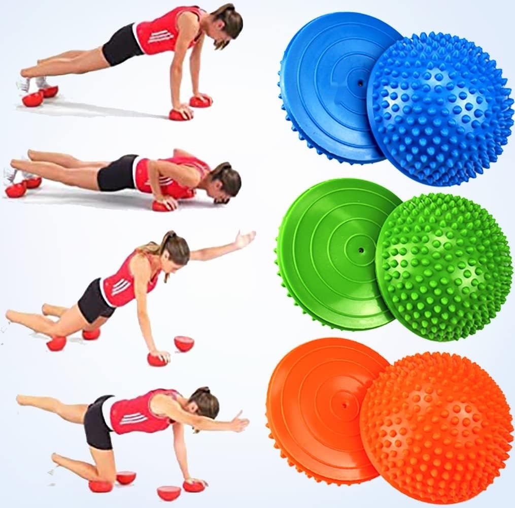 Zestaw 2 jeżyków do terapii równoważnej, półkula fitness, 8 cm.