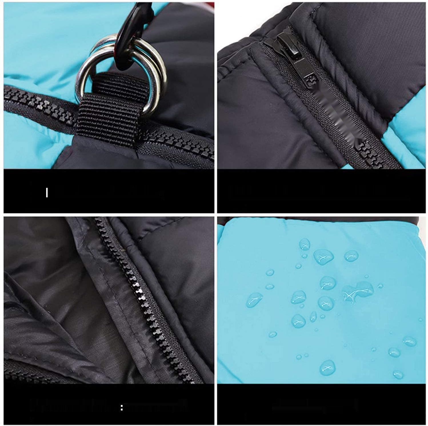 Płaszcz zimowy dla psa, wodoodporny, ciepły, wiatroszczelny z pierścieniem D