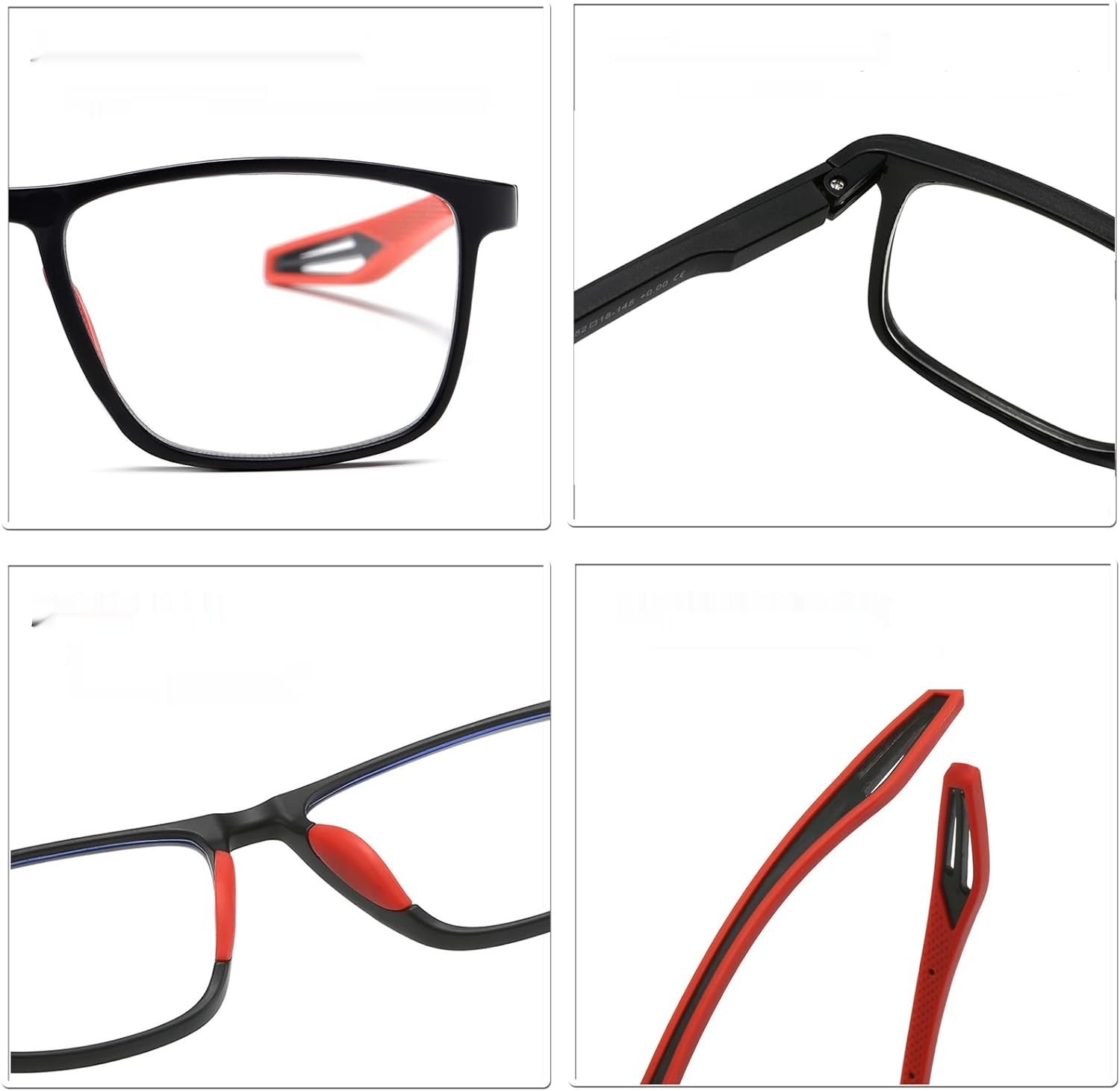 Hubeye TR90 Sportowe Okulary do Czytania dla Mężczyzn i Kobiet Wygodne Antyniebieskie