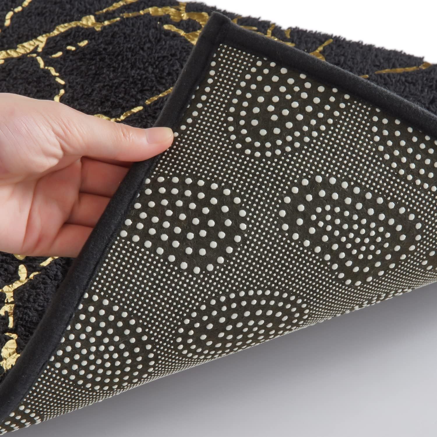 Czarne dywaniki łazienkowe, antypoślizgowe, 40x60 cm, mikrofibra.