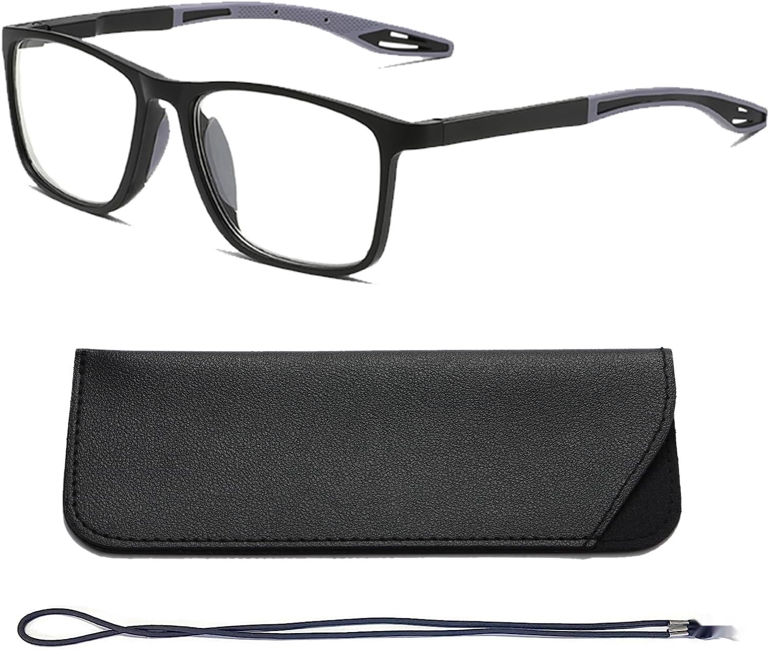 Hubeye TR90 Sportowe Okulary do Czytania dla Mężczyzn i Kobiet Wygodne Antyniebieskie