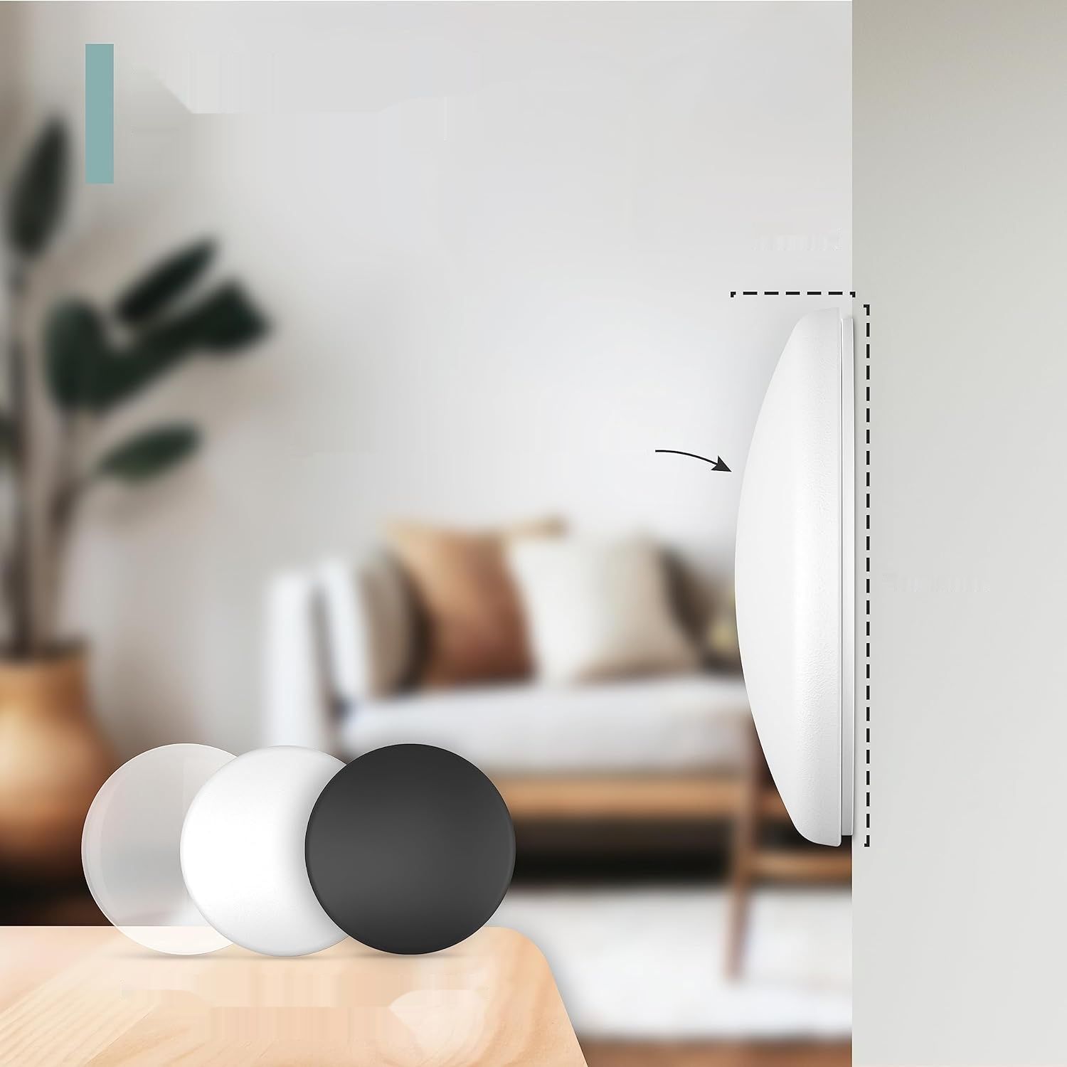 virea 10 x biały, samoprzylepny odbojnik do drzwi, 40 x 8 mm, elastyczny.