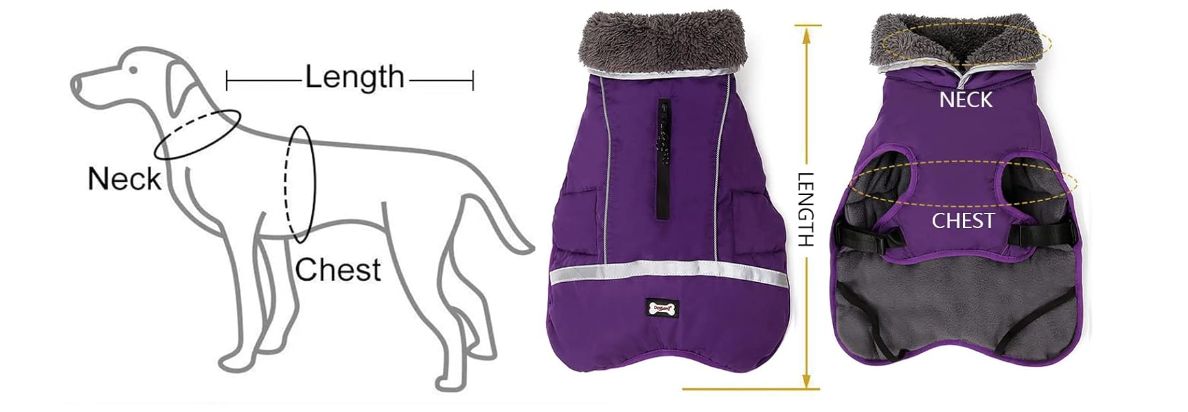 QBLEEV Zimowa kurtka dla psa, pomarańczowe 2XL