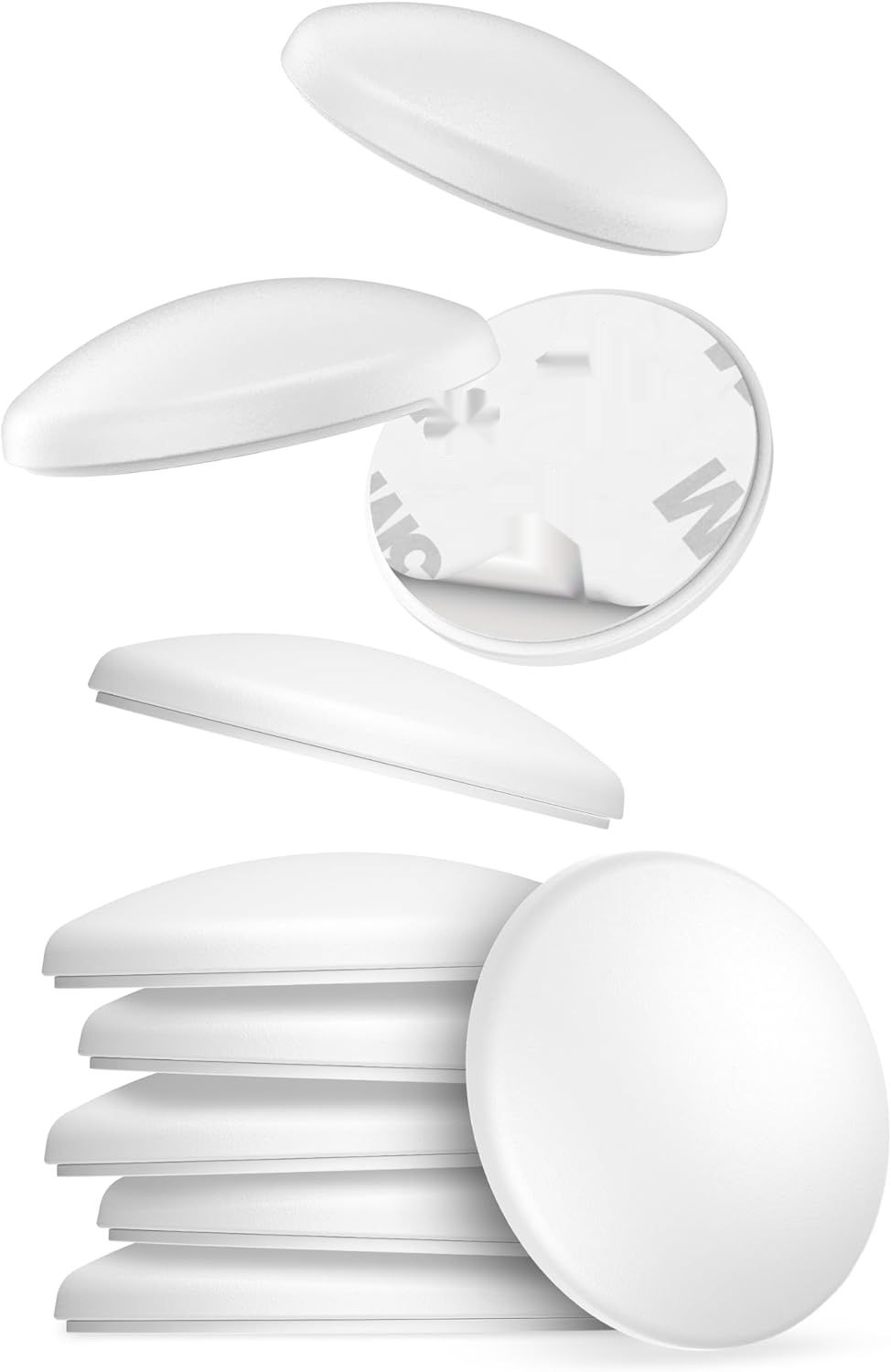 virea 10 x biały, samoprzylepny odbojnik do drzwi, 40 x 8 mm, elastyczny.