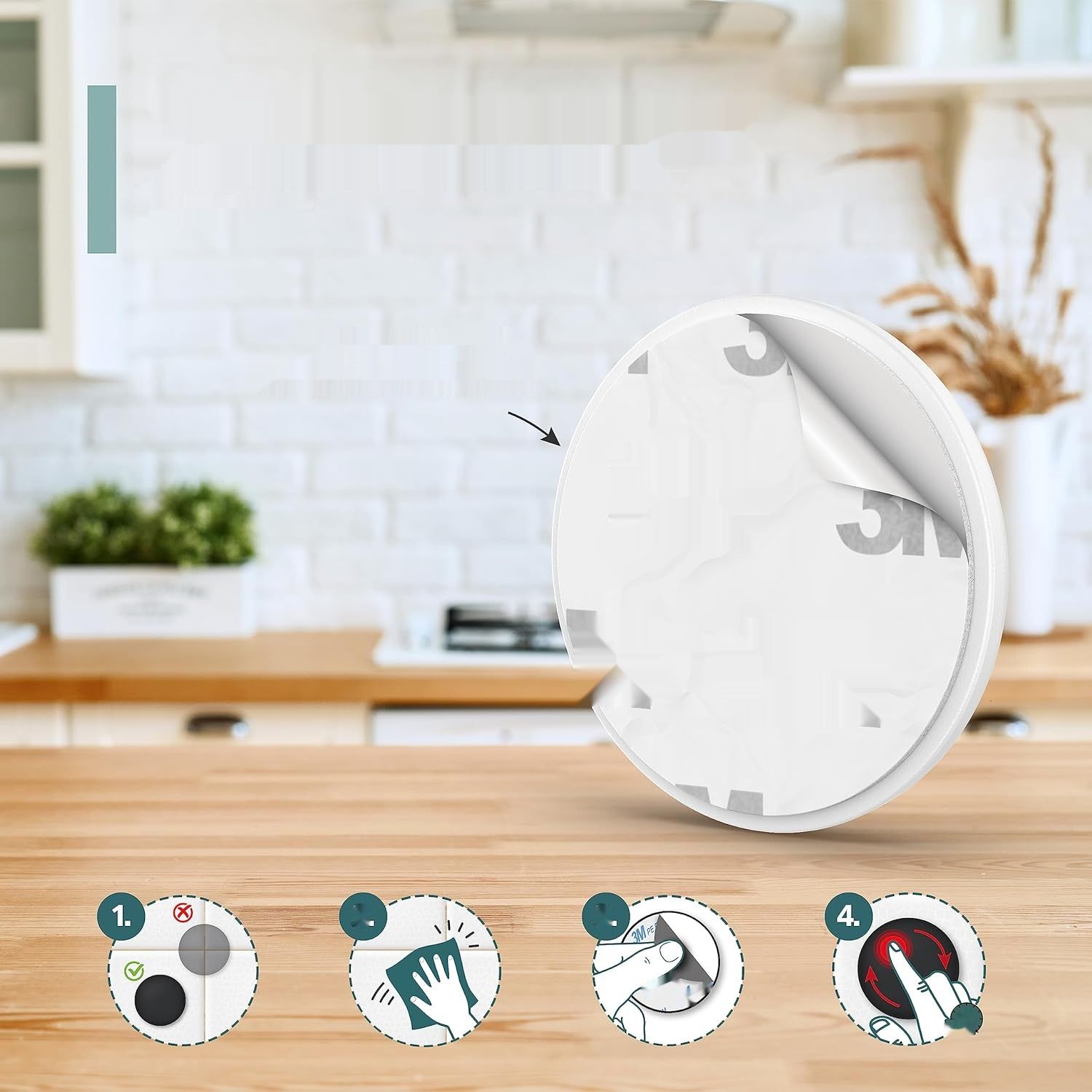 virea 10 x biały, samoprzylepny odbojnik do drzwi, 40 x 8 mm, elastyczny.