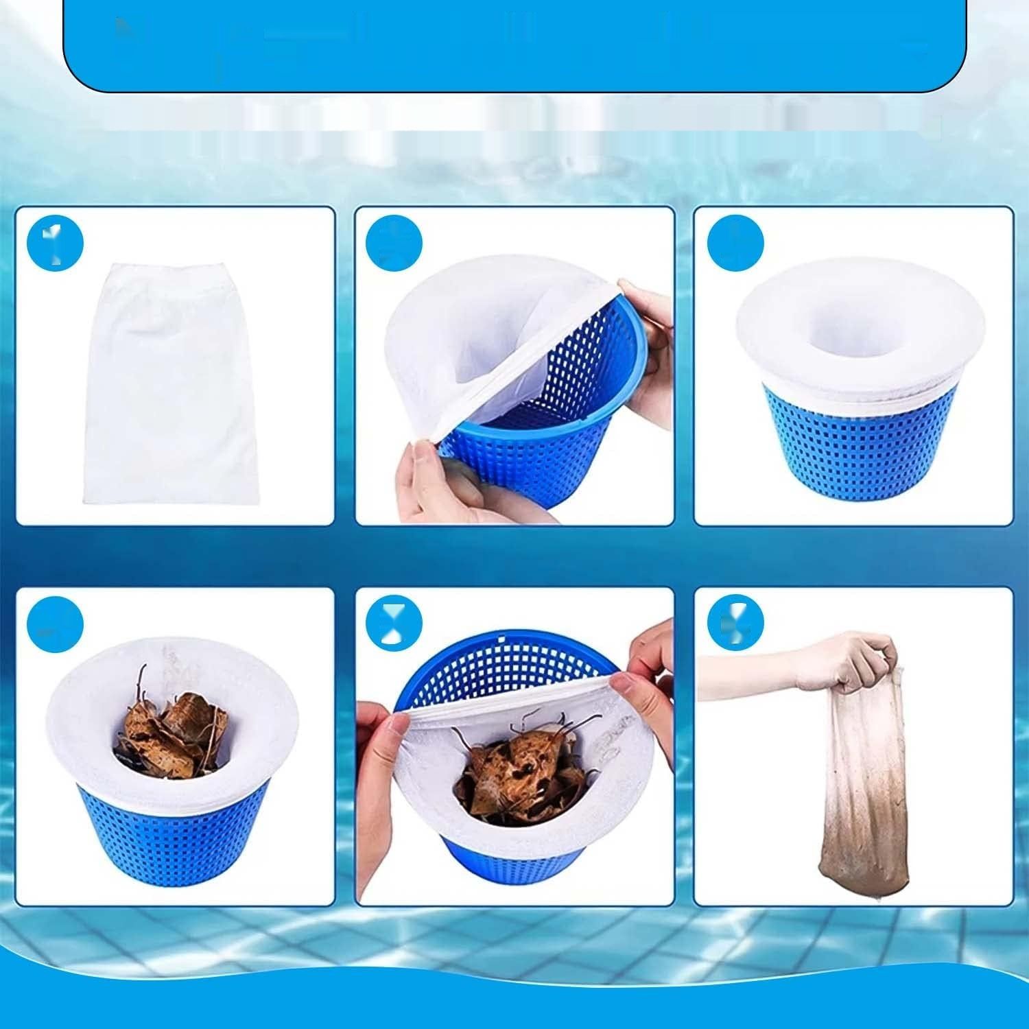 Lucywey Skimmer Socken, 20 sztuk, Filtr Skimmer do basenu, z papierkami pH