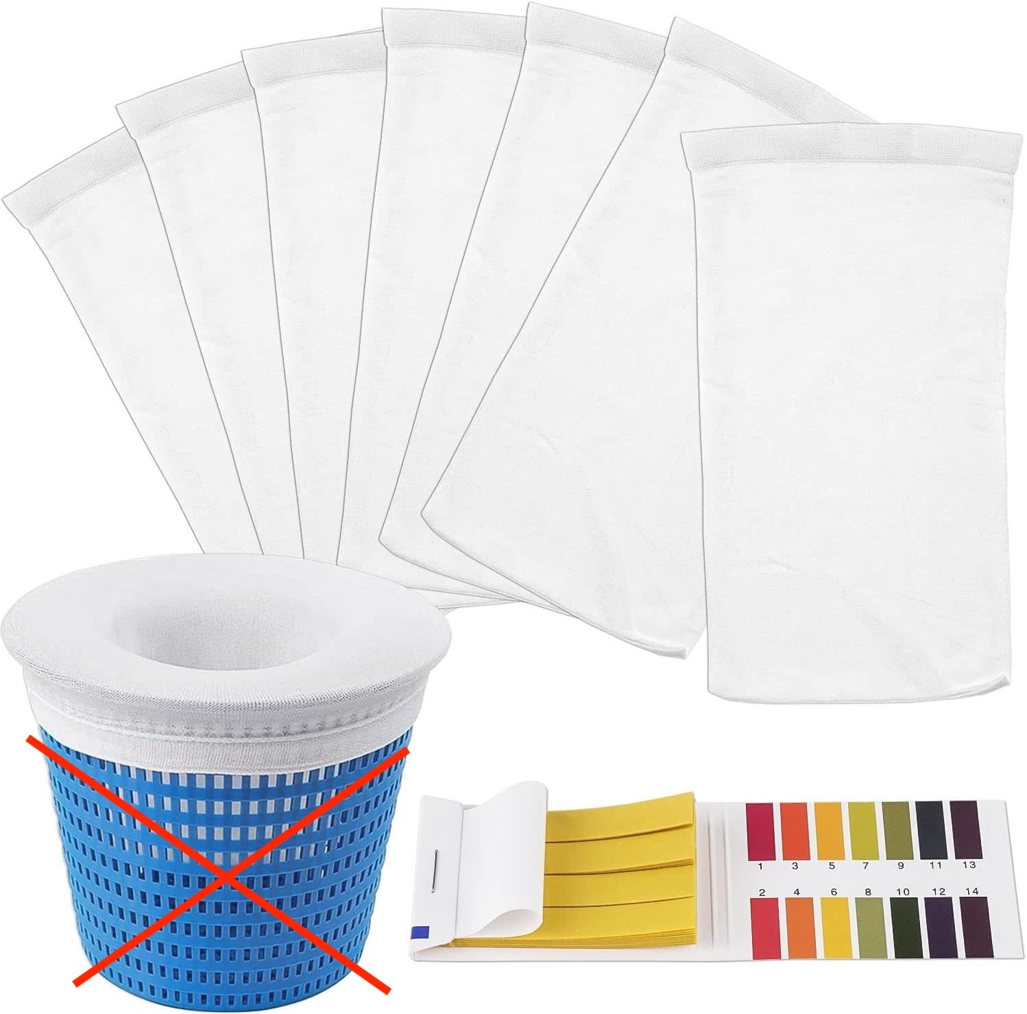 Lucywey Skimmer Socken, 20 sztuk, Filtr Skimmer do basenu, z papierkami pH