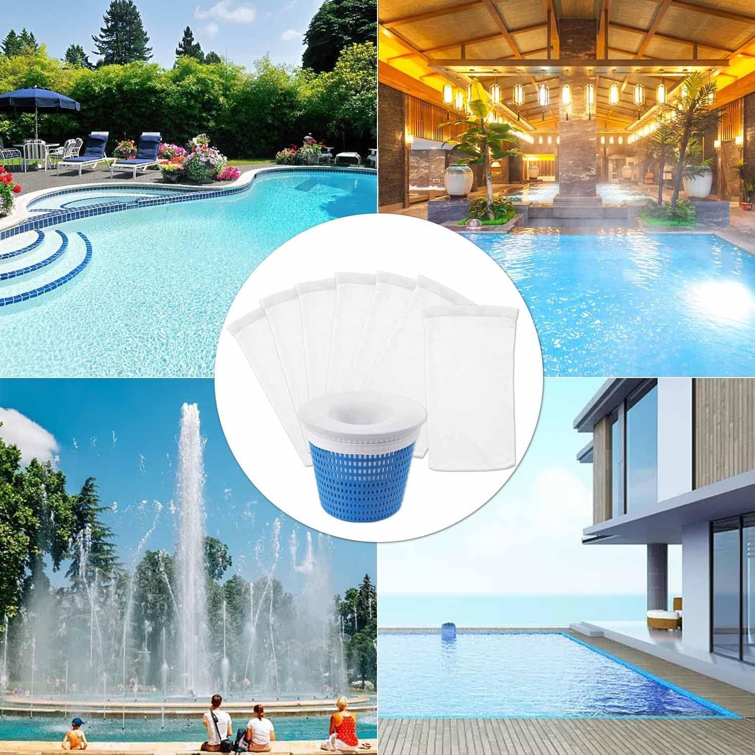 Lucywey Skimmer Socken, 20 sztuk, Filtr Skimmer do basenu, z papierkami pH