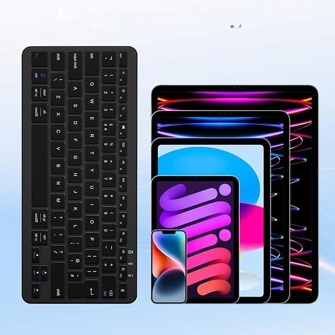 Qulose Bezprzewodowa Klawiatura Bluetooth, Ładowalna, Type-C, QWERTZ