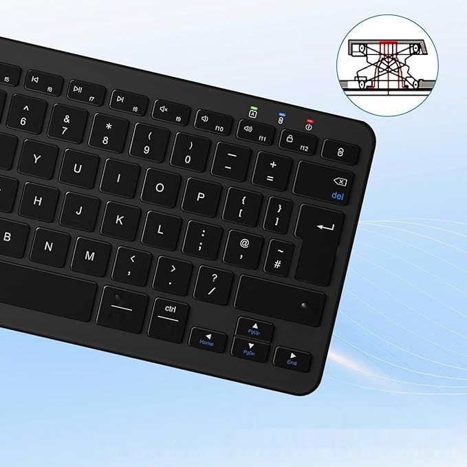 Qulose Bezprzewodowa Klawiatura Bluetooth, Ładowalna, Type-C, QWERTZ