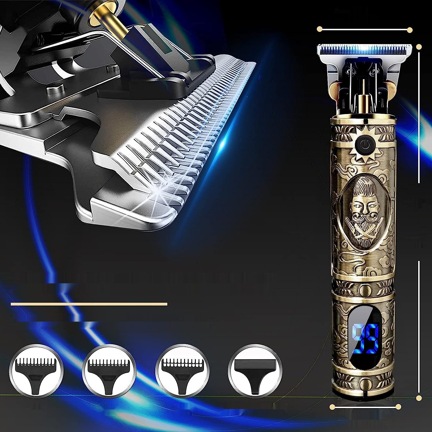 Maszynka do Strzyżenia, Profesjonalny Trymer do Brody, Akumulatorowy (1#)